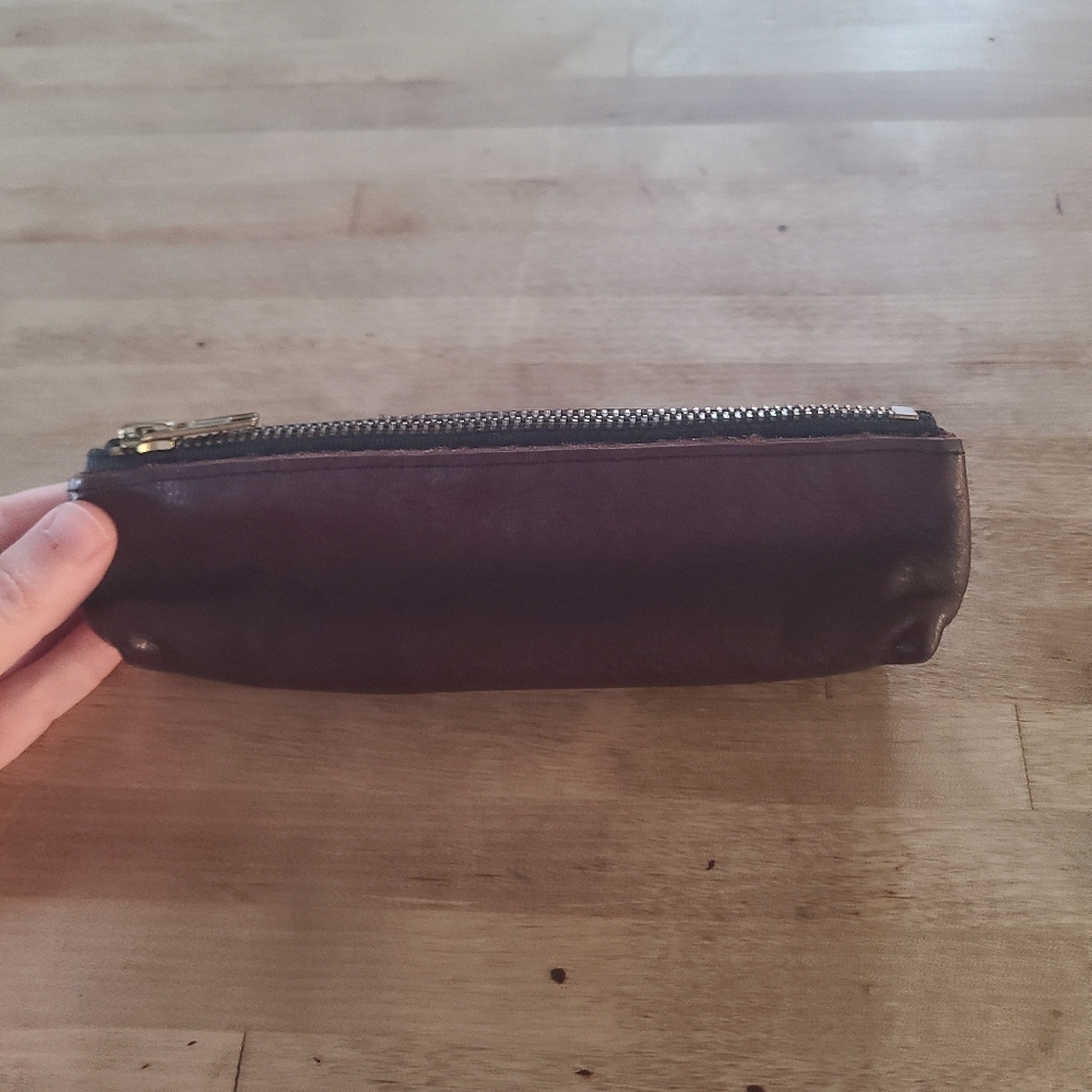 Annie Bukhman Elegant Brown Leather Pen / Pencil Bag
